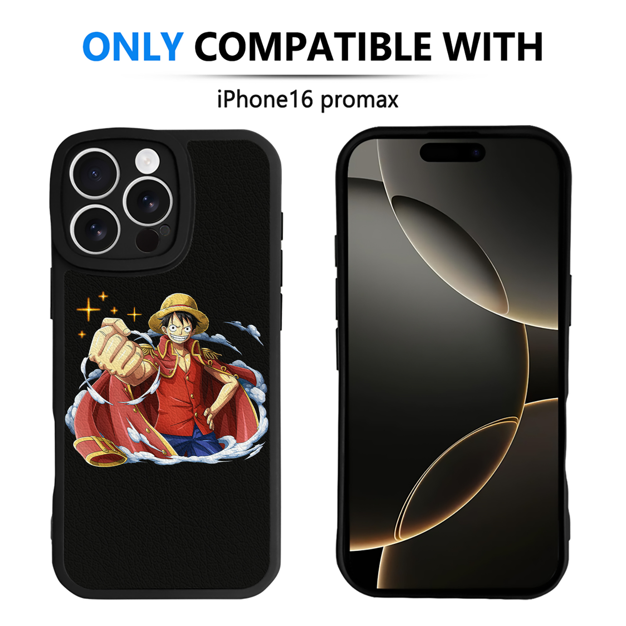 （画像用） ワンピース モンキー・D・ルフィ ONE PIECE Monkey D. Luffy 【iPhone 16シリーズ対応】シリコンスマホケース（レザー調） 材質：シリコン
